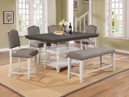 Counter height kitchen & dining room sets : Clover Gray White Counter Height Dining Set My Furniture Place