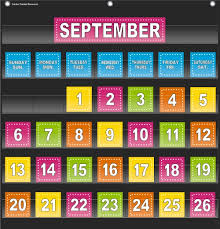 Product Black Calendar Pocket Chart Teacher Resource