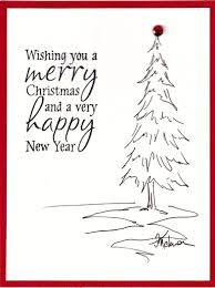 Christmas Card With Original Pen Ink Drawing Card