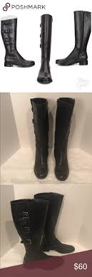 Ecco Black Leather Hobart Tall Riding Boots 40 9 Gorgeous