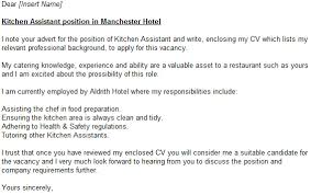 Applying for a summer hotel job? Kitchen Assistant Cover Letter Example Learnist Org