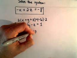 System Of 3 Equations 3 Unknowns Using