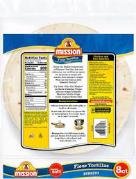8 Inch Flour Tortilla Nutrition Facts gambar png