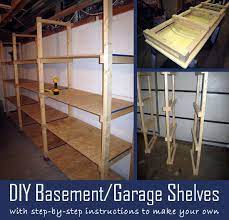 Diy Basement Garage Shelves With Step