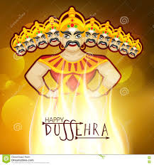 Dussehra Celebration With Burning Ravana Stock Illustration