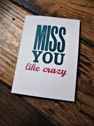 miss you like greetings card the