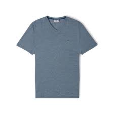 Mens V Neck Striped Cotton Jersey T Shirt