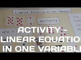 Class 8 Activity Linear Equation In