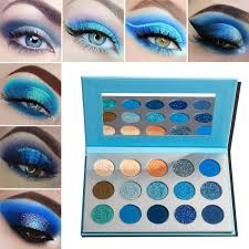 blue eyeshadow palette matte shimmer