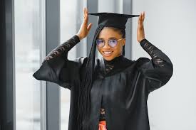 pretty african female college graduate