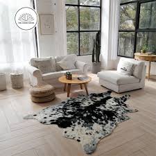 faux cowhide area rug 7 x 5 6 ft