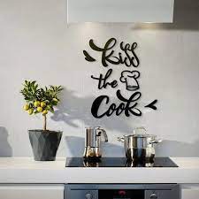 Kiss The Cook Metal Kitchen Wall