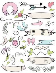 set of cute doodle banners fl