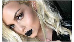 dewy skin black lipstick tutorial