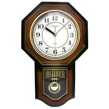 modern pendulum wall clock faux wood
