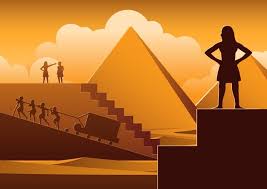 Premium Vector | Building pyramid in egypt in ancient time use men to be slave