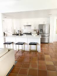 saltillo tile floors clean and shiny