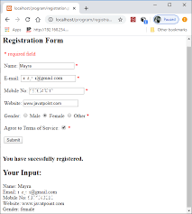 form validation in php javatpoint