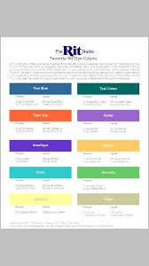 Rit Chart For Making Custom Dye Colors Rit Dye Colors