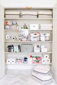How to organize my bathroom closet. Linen Closet Organization Makeover Modern Glam