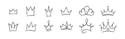 crown sketch vector art icons and
