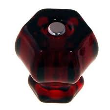 ruby red depression glass cabinet knobs