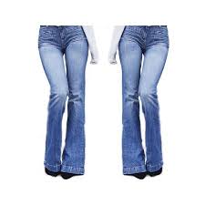 Womens Flared Jeans High Waist Casual Denim Pants Boot Cut Trousers