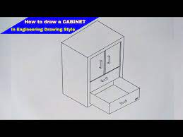 how to draw a cabinet in engineering