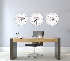 World Wall Clock White Frame Any Place
