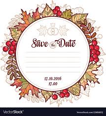 Wedding Card Template Autumn Background Invitation
