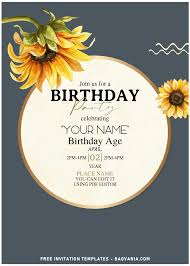 sunflower garden birthday invitation