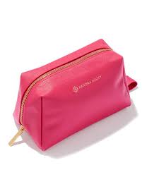large cosmetic zip case in hot pink