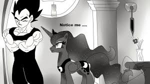 Come in to read stories and fanfics that span multiple fandoms in the dragon ball z and my little pony universe. 1622815 Safe Artist Yordisz Princess Luna Dragon Ball Z Dragonball Z Abridged Notice Me Senpai Vegeta Derpibooru