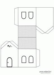 House Cutout Craft To Color Folding House House Template