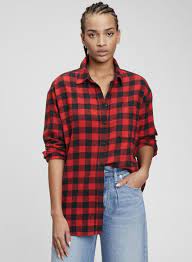 gap nwt oversized plaid flannel on