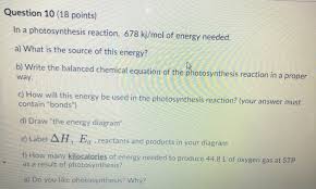 Photosynthesis Reaction Chegg