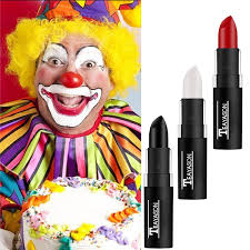 3pcs clown black white makeup face body