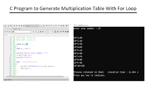 c program to generate multiplication