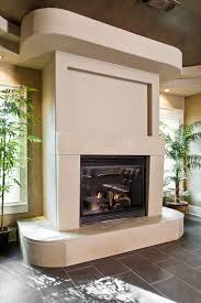 Custom Rounded Concrete Fireplace