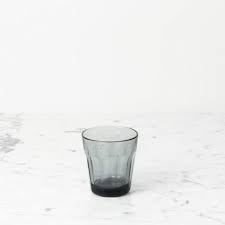 Simple Faceted Glass Tumbler Grey