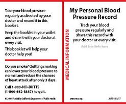 My Personal Blood Pressure Record Wallet Card English Wallet