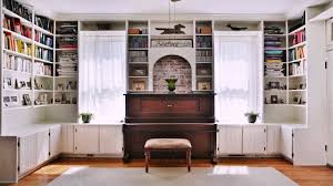 living room design with upright piano