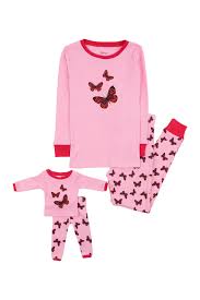 Leveret Butterfly Pajama Matching Doll Pajama Set Toddler Little Girls Big Girls Hautelook