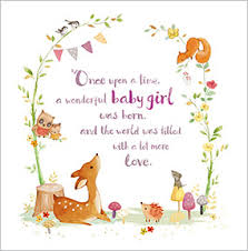New Baby Girl Congratulations Card Fawn Squirrel Funky Pigeon
