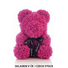 teddy bear made of roses pink big