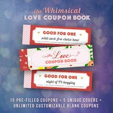 Love Coupons Book For Him Valentines Day Gift Ideas Husband Etsy