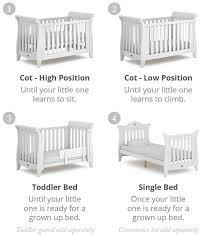 sleigh expandable cot bed white boori