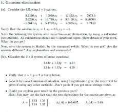 Solved Gaussian Elimination A