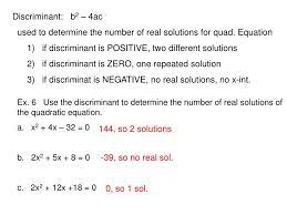 ppt ex 6 use the discriminant to