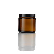 amber glass jar with lid 180ml tdb